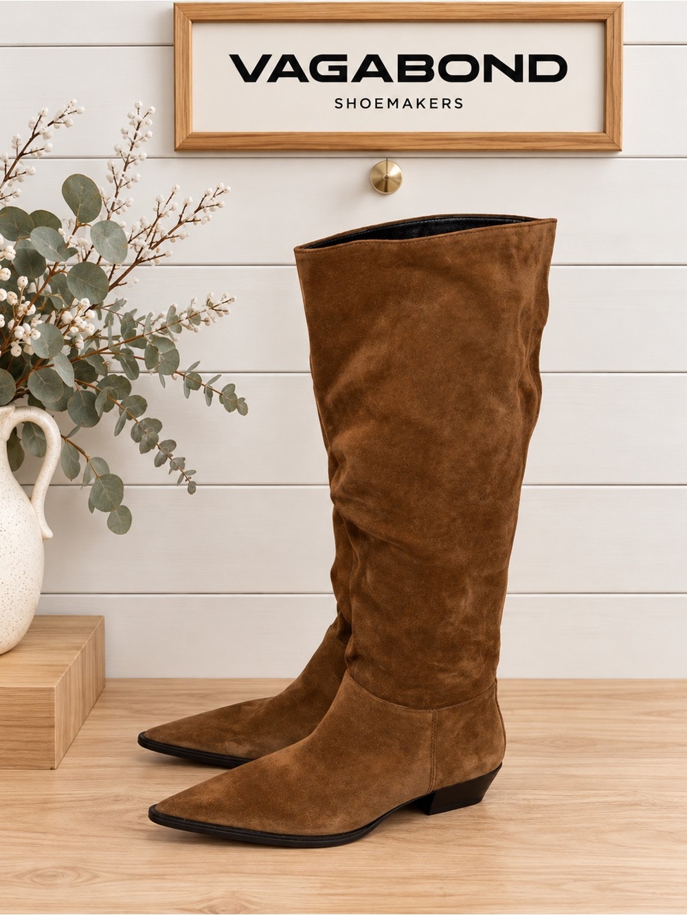 Vagabond Shoemakers Cassie – Suede Knee-High Boots – Brown – Size 36